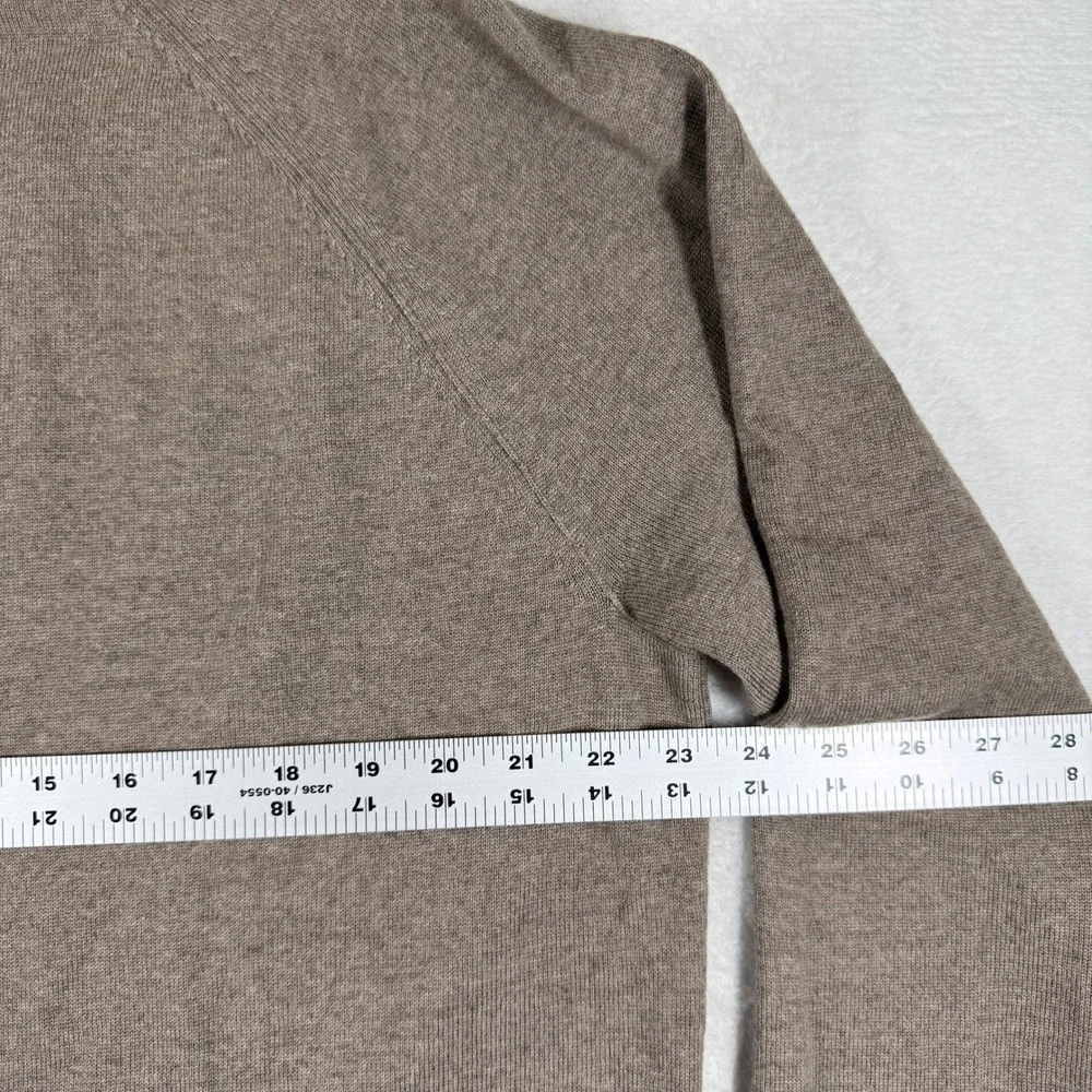 Banana Republic Mens XL Italian Merino Wool Baruffa Crewneck Sweater Taupe 9592